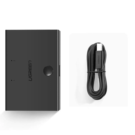 UGREEN Switch adapter przełącznik przejściówka 2x USB-B - USB-A - czarny
