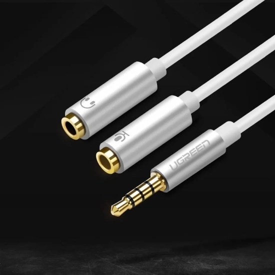 UGREEN Rozdzielacz słuchawkowy 3.5mm mini jack AUX + mikrofon stereo 20cm