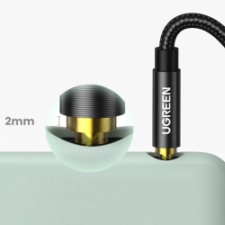 UGREEN Kabel przewód audio AUX wtyczka prosta minijack 3.5 mm 1m czarny
