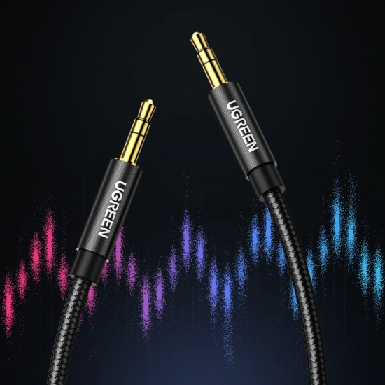 UGREEN Kabel przewód audio AUX wtyczka prosta minijack 3.5 mm 1m czarny