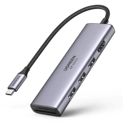 UGREEN 6w1 wielofunkcyjny HUB USB-C - 3x USB HDMI 4K czytnik kart SD i TF