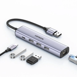UGREEN Wielofunkcyjny HUB adapter rozdzielacz USB 3.0 - 3x USB Ethernet
