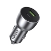 UGREEN Ładowarka samochodowa USB i USB-C QC 3.0 PD 36W 3A szary