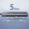 UGREEN HUB Rozdzielacz USB-C - 4x USB 3.2 z portem zasilania USB-C szary