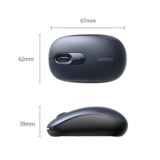 UGREEN Myszka bezprzewodowa do komputera USB 2.4GHz granatowa