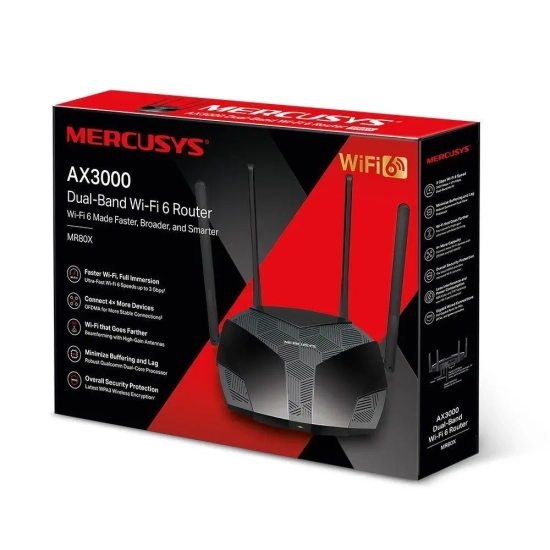 Router Mercusys MR80X AX3000 Wi-Fi 6 Dual Band
