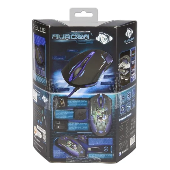 Mysz komputerowa E-BLUE Auroza przewodowa, czarna, 3500 DPI EMS144BK