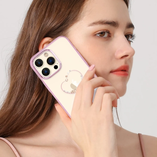 KINGXBAR Etui do telefonu iPhone 14 Plus ozdobione kryształami Wish Series