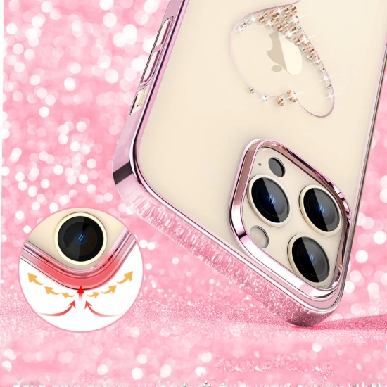 KINGXBAR Etui do telefonu iPhone 14 Plus ozdobione kryształami Wish Series