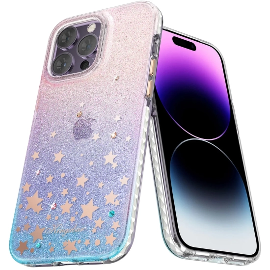 KINGXBAR Etui pokrowiec w gwiazdki iPhone 14 Plus Heart Star Series ZODIAC