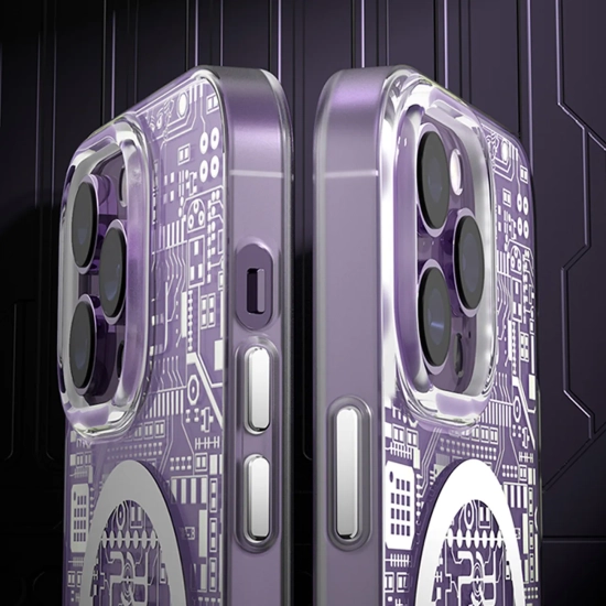 KINGXBAR Magnetyczne etui iPhone 14 Plus MagSafe PQY Geek Series srebrne