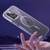 KINGXBAR Magnetyczne etui iPhone 14 MagSafe PQY Ice Crystal Series szare