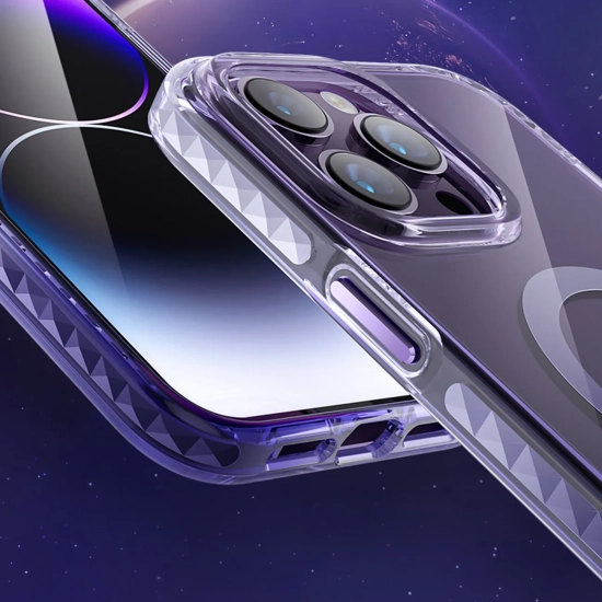 KINGXBAR Magnetyczne etui iPhone 14 MagSafe PQY Ice Crystal Series szare