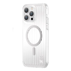 KINGXBAR Magnetyczne etui iPhone 14 Plus MagSafe PQY Go Out Series srebrne