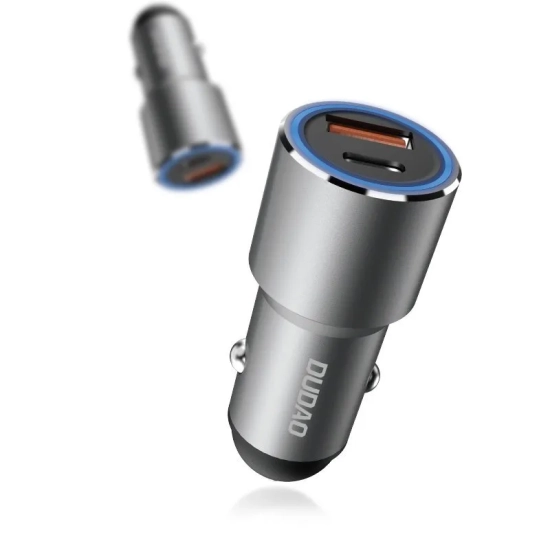 DUDAO Ładowarka samochodowa USB USB-C PD QC 22,5W szary