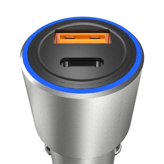 DUDAO Ładowarka samochodowa USB USB-C PD QC 22,5W szary