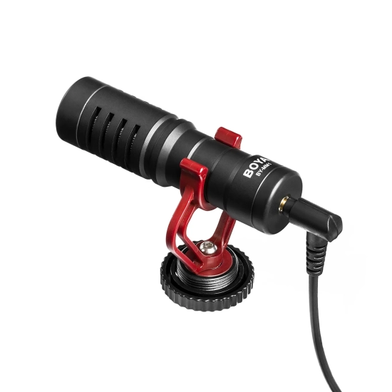 BOYA Mikrofon kierunkowy przewodowy z uchwytem BY-MM1 3.5 mm - zestaw