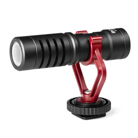 BOYA Mikrofon kierunkowy przewodowy z uchwytem BY-MM1 3.5 mm - zestaw