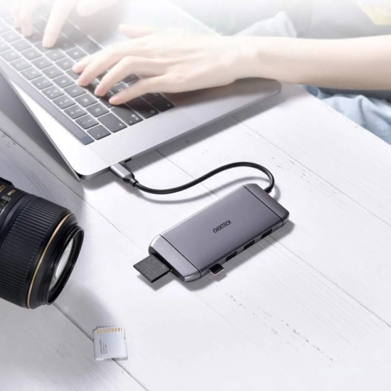 CHOETECH Wielofunkcyjny HUB USB czytnik kart SD i TF HDMI 4K VGA Full HD