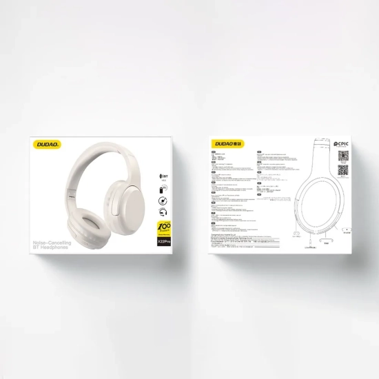 DUDAO Słuchawki nauszne bezprzewodowe ANC Bluetooth 5.3 białe