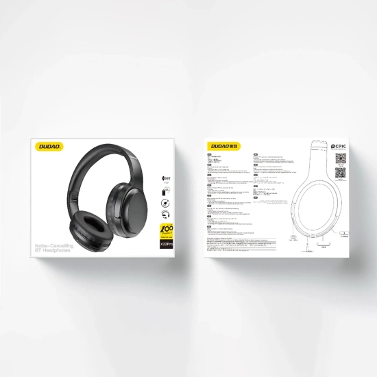 DUDAO Bezprzewodowe nauszne słuchawki Bluetooth 5.3 czarny
