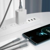 DUDAO 3w1 kabel przewód USB - Lightning microUSB USB-C 65W 1,2m szary