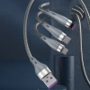 DUDAO 3w1 kabel przewód USB - Lightning microUSB USB-C 65W 1,2m szary