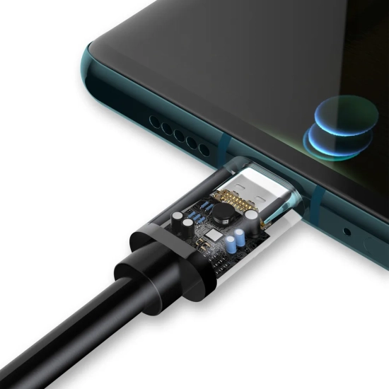 DUDAO Kabel przewód USB - USB Typ C Super Fast Charge 1 m czarny