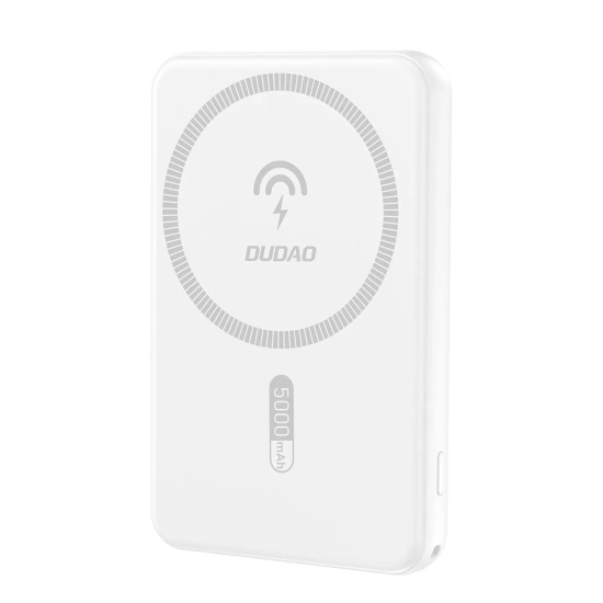 DUDAO Powerbank 5000mAh magnetyczny z ładowarką indukcyjną MagSafe biały
