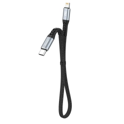DUDAO Kabel przewód płaski krótki do iPhone USB-C - Lightning L10P PD 20W