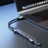 DUDAO Adapter rozdzielacz HUB z gniazda USB-C na 4x USB czarny szary