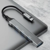 DUDAO Adapter rozdzielacz HUB z gniazda USB-C na 4x USB czarny szary