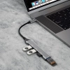 DUDAO Adapter rozdzielacz HUB z gniazda USB-C na 4x USB czarny szary