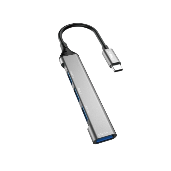 DUDAO Adapter rozdzielacz HUB z gniazda USB-C na 4x USB czarny szary