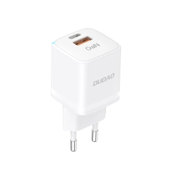 DUDAO Ładowarka sieciowa GaN 33W PPS USB-C USB-A biała