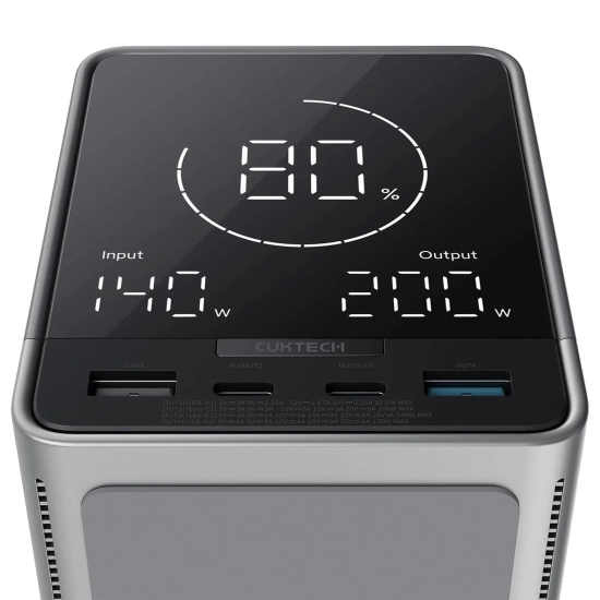 Powerbank Cuktech P01CT 40000mAh 300W bezprzewodowy czarny