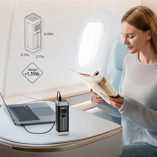 CUKTECH Powerbank 25000mAh USB-C USB-A 210W - czarny