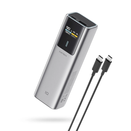 CUKTECH Powerbank 10000mAh USB-C USB-A 150W - szary