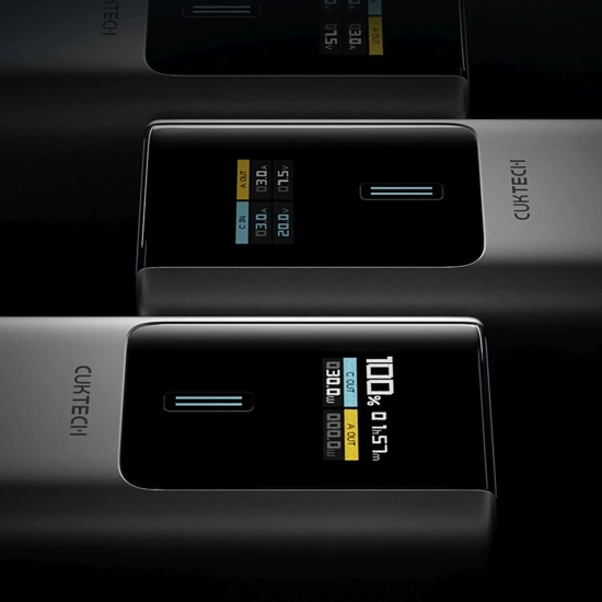 CUKTECH Powerbank 10000mAh USB-C USB-A 150W - szary