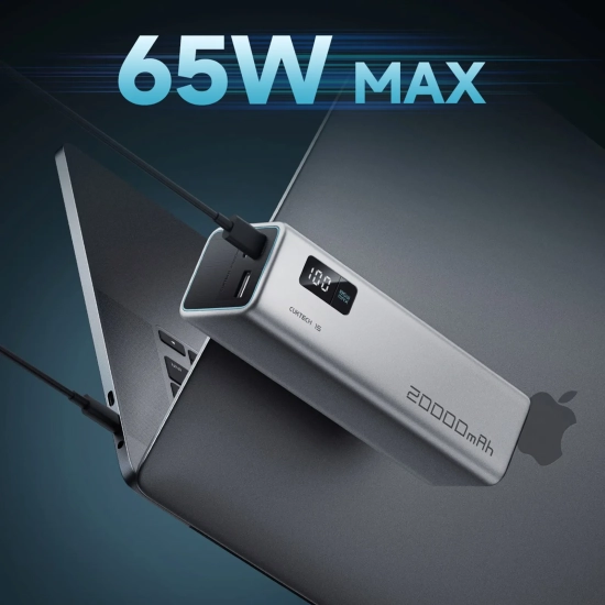 CUKTECH Powerbank 20000mAh USB-C USB-A 100W - szary
