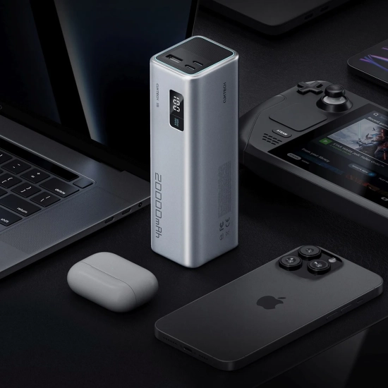 CUKTECH Powerbank 20000mAh USB-C USB-A 100W - szary