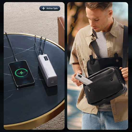 CUKTECH Powerbank 20000mAh USB-C USB-A 100W - szary