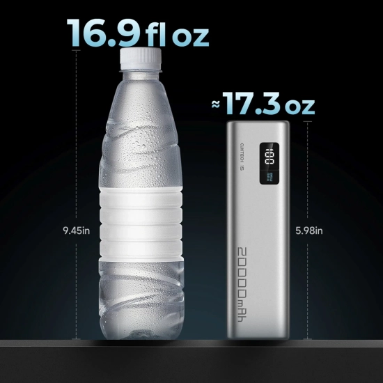 CUKTECH Powerbank 20000mAh USB-C USB-A 100W - szary