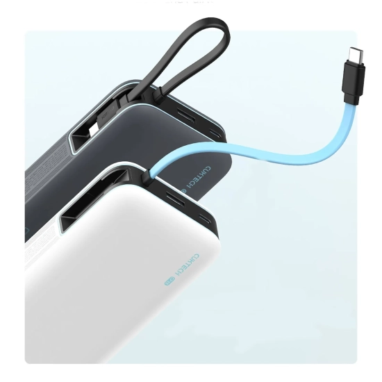 CUKTECH Powerbank 20000mAh USB-A USB-C z wbudowanym kablem USB-C 55W