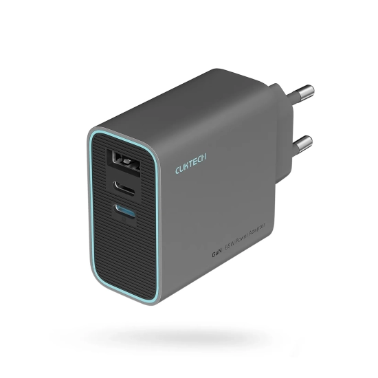 CUKTECH Ładowarka sieciowa USB-C USB-A GaN 65W - szara
