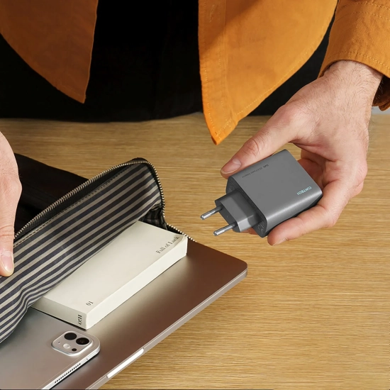 CUKTECH Ładowarka sieciowa USB-C USB-A GaN 65W - szara