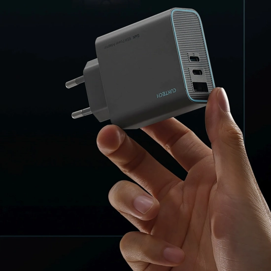 CUKTECH Ładowarka sieciowa USB-C USB-A GaN 65W - szara