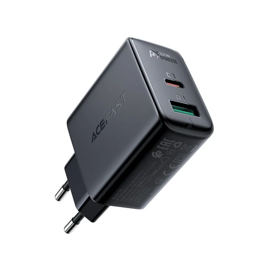ACEFAST Ładowarka sieciowa USB-C USB 32W PPS PD QC 3.0 AFC FCP czarny