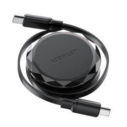ACEFAST Kabel przewód USB-C - USB-C zwijany z organizerem 60W - czarny
