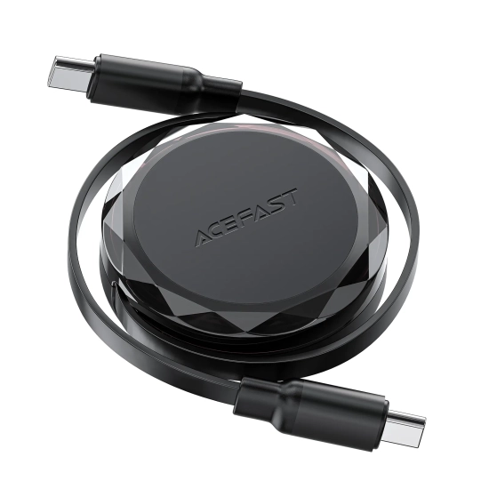 ACEFAST Kabel przewód USB-C - USB-C zwijany z organizerem 60W - czarny